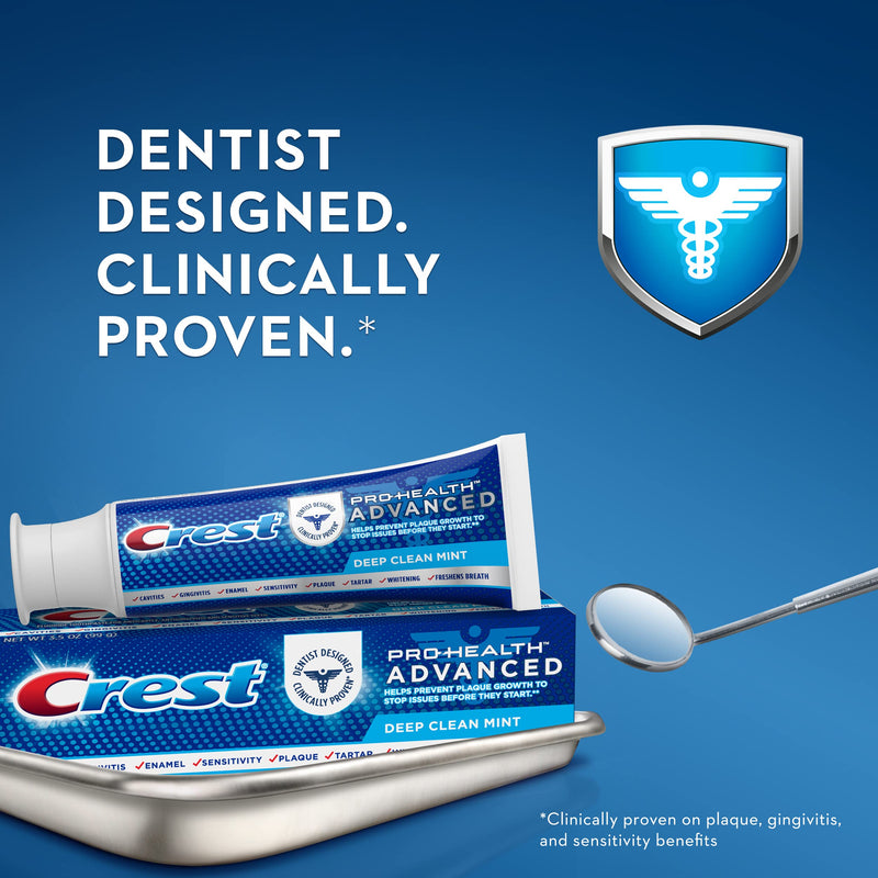[Australia] - Crest Pro Health Advanced Deep Clean Toothpaste, Mint, 5.1 Ounce, Pack of 3 Newer Version 