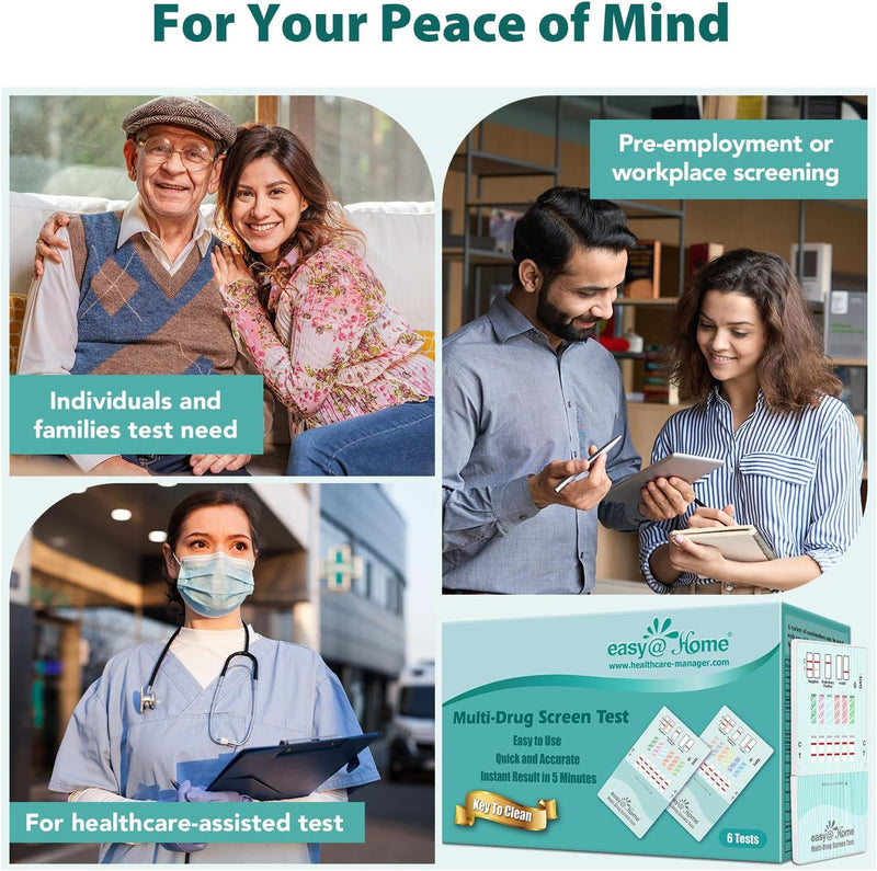 Easy@Home Multi-Drug Screen Test: Check for Buprenorphine (BUP), Cocaine (COC), Morphine (MOR), Methadone (MTD), Oxazepam (BZO), Oxycodone (OXY) -#EDOAP-865 (1 Pack) | Testing for Buprenorphine (BUP), Cocaine (COC), Morphine (MOR), Methadone (MTD), Oxa...