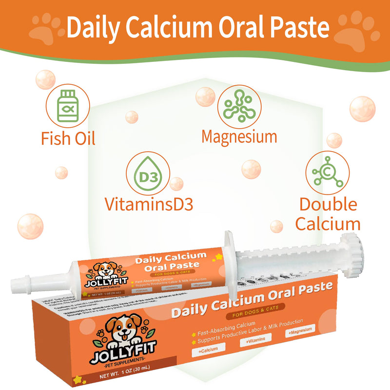 Oral Calcium for Whelping Dogs & Cats, Fast-Absorbing Calcium for Dogs, Supports Whelping Labor and Milk Production, Enhances Colostrum for Puppies, Daily Calcium Supplement for Pets - 1 oz - PawsPlanet Australia