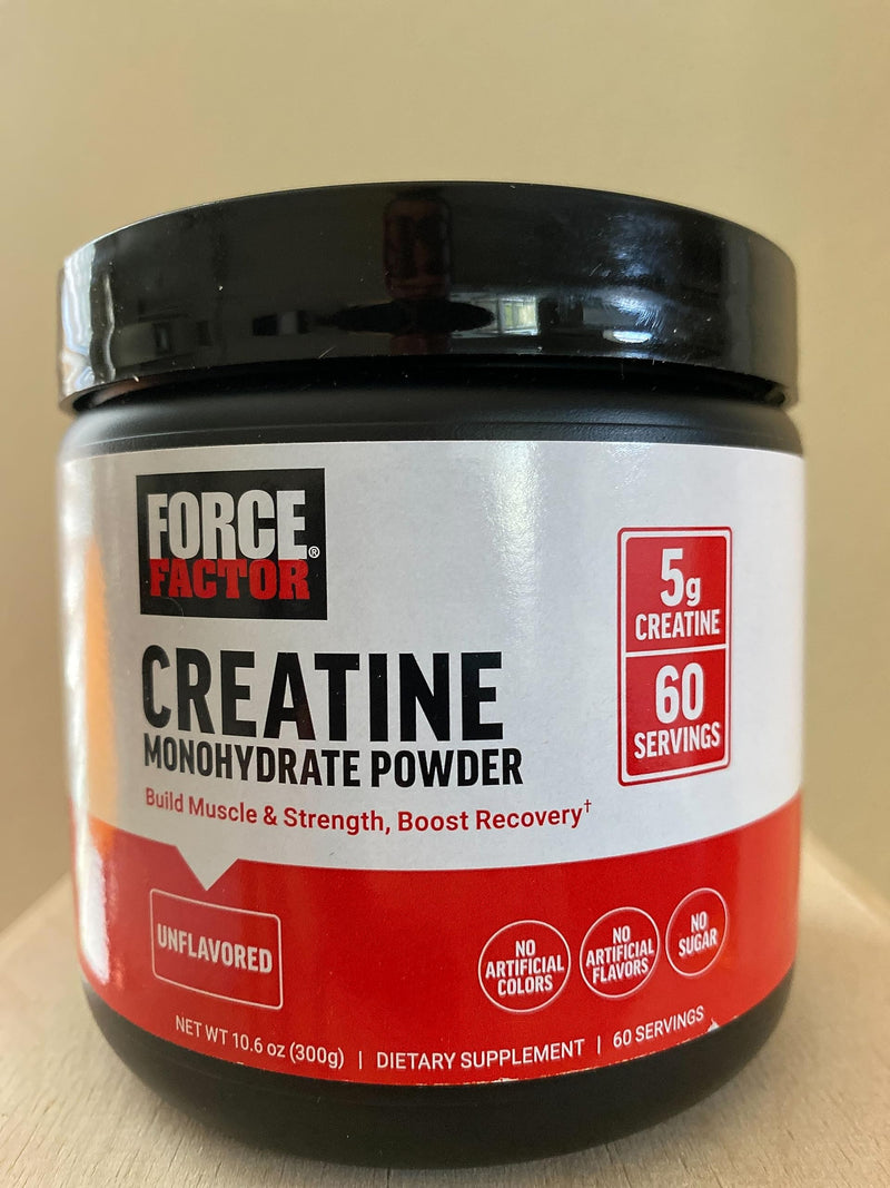 [Australia] - FORCE FACTOR Creatine Monohydrate, Creatine Powder for Muscle Gain, More Strength, and Faster Workout Recovery, Clinically Studied Micronized Creatine 5g Dose Per Serving, Unflavored, 60 Servings 60 Servings (Pack of 1) 