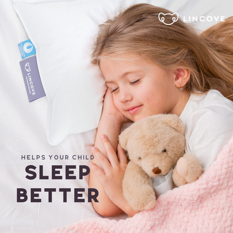 [Australia] - Lincove Canadian Down Toddler Pillow for Sleeping - Perfect for Kids Travel Pillow, Nap Time, Toddler Cot, Crib, Bed - 800 Fill Power, 100% Cotton Shell, 400 Thread Count (13 x 18) 13x18 