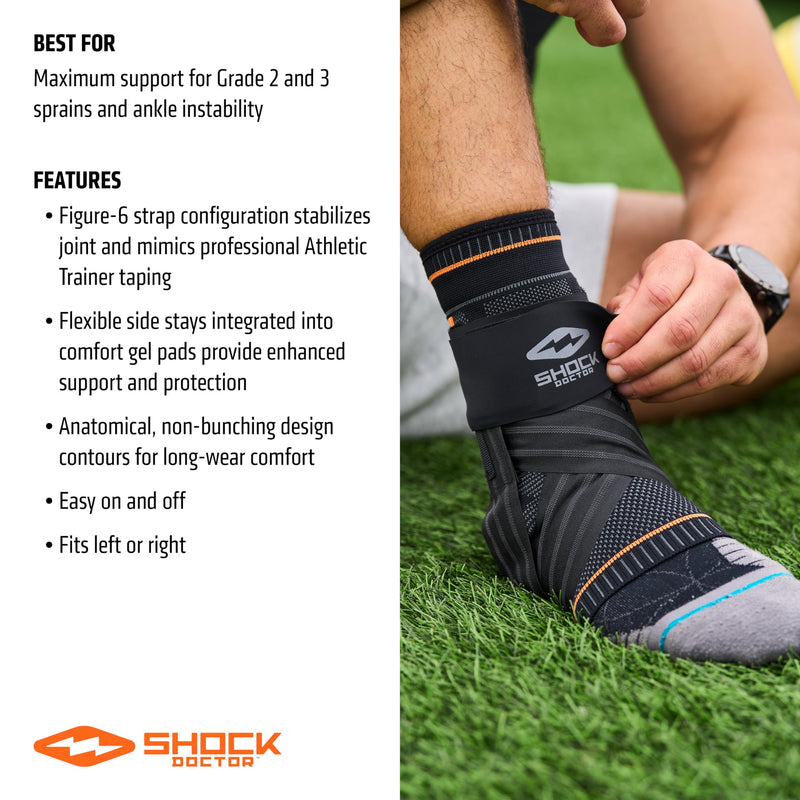 [Australia] - Shock Doctor Ultra Knit Ankle Brace W/Figure 6 Strap & Stays Medium 
