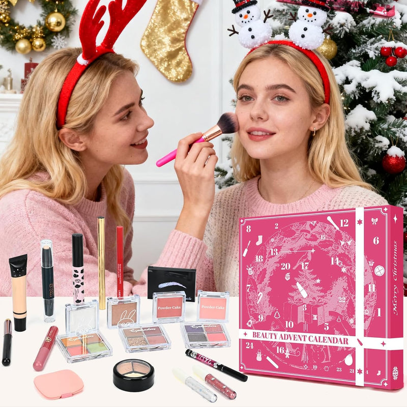 [Australia] - Makeup Advent Calendar 2025 for Women & Teen Girls, 24 Days Christmas Countdown Calendar Beauty Gift Set, 2025 Xmas Gift Surprise Box Calendar Full Makeup Kit Multicolor 