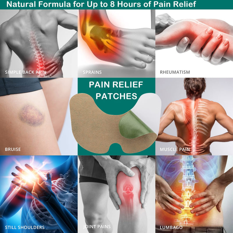 [Australia] - MYMULIKE Pain Relief Patch Knee, Pack of 52 Knee Pain Plasters, Natural Knee Patch, Heat Plaster Knee Pain Relief Patch for Neck Knee Muscles Joints Pain 