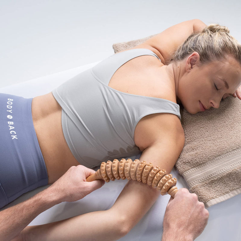[Australia] - Body Back Wood Therapy Curved Roller for Maderoterapia, Lymphatic Drainage, Cellulite Massage, and Massage Rolling, Natural Muscle Massage Stick Tool for Massage and Relaxation 