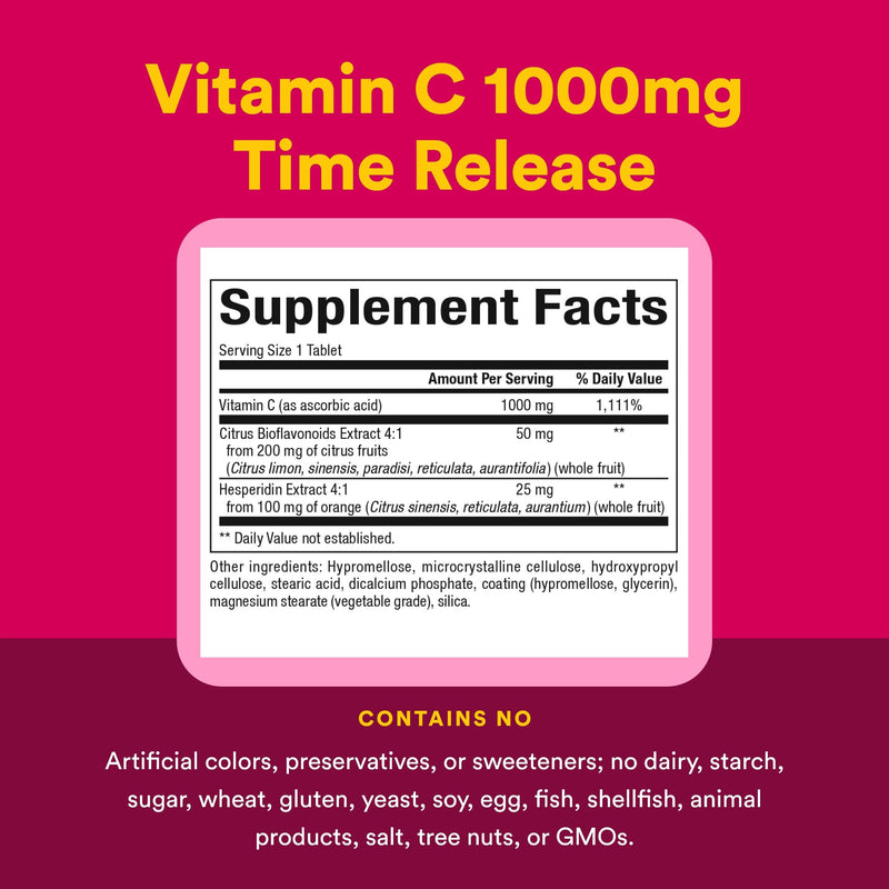 Natural Factors - Vitamin C 1000mg Time Release, Potent Antioxidant Protection, 90 Tablets 90 Count (Pack of 1)