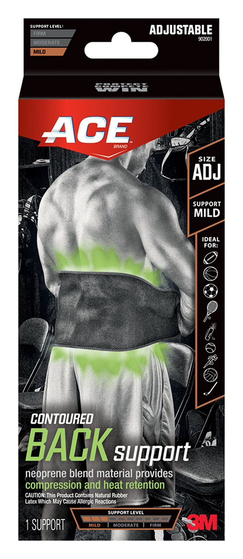 [Australia] - Ace Adjustable Contoured Back Support, 0.50 Pound 