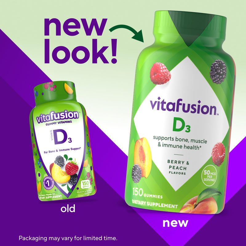 Vitafusion Vitamin D3 Gummies | 50 mcg | 150 Gummy Vitamins 150 Count (Pack of 1)