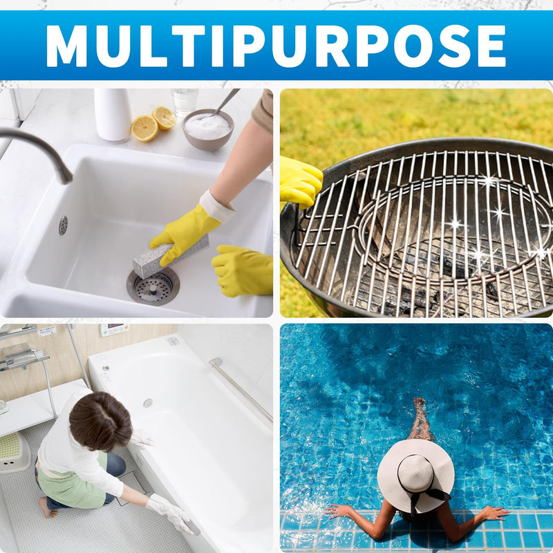 [Australia] - 4TH Pumice Stone for Toilet Bowl Cleaning,Scouring Stick Powerfully Away Limescale Stain,Hard Water Ring, Calcium Buildup,Iron&Rust. Remover for Tile/Bath-tub/Sink/Grill - 6 Pack 6p-grey 