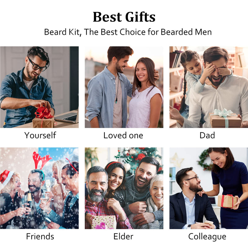 [Australia] - Gifts for Men, Beard Kit for Men's Daily Grooming, Moisturize & Soften Facial Hair, Anniversary | Birthday Gifts | Christmas Gifts, Stocking Stuffers for Adult Men Husband Dad Boyfriend Beard Grooming 