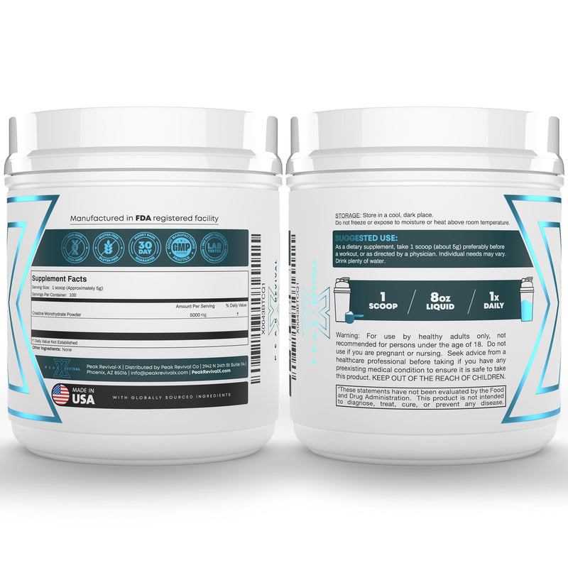 [Australia] - Performance Micronized Creatine Monohydrate Powder Supplement, 5000mg (5g), 100 Servings, Unflavored, Gluten Free, Non-GMO, Vegan 