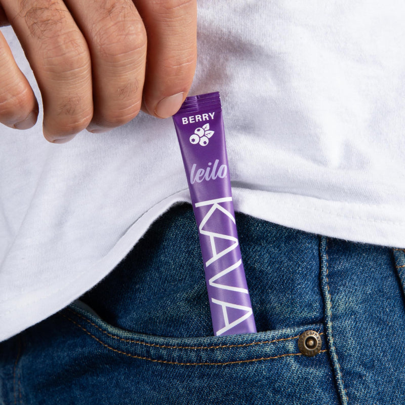 [Australia] - LEILO Calming Kava Drink Mix ‚Äì Berry, 10 Stick Packs (Plant-Based Relaxation Powder, Non-Alcoholic, Sugar-Free Herbal Supplement) 