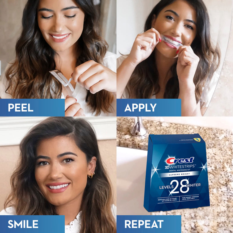 [Australia] - Crest 3D Whitestrips, Supreme Flexfit, Teeth Whitening Strip Kit, 42 Strips (21 Count Pack) 