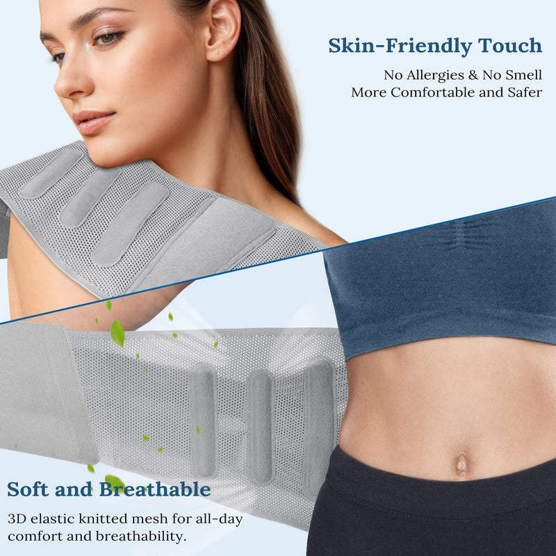 [Australia] - Back Brace for Lower Back Pain Relief, Adjustable Back Support Brace for Men and Women, Lower Back Brace with 7X Support System for Sciatica, Herniated Disc, Scoliosis (Medium) Medium Gray 