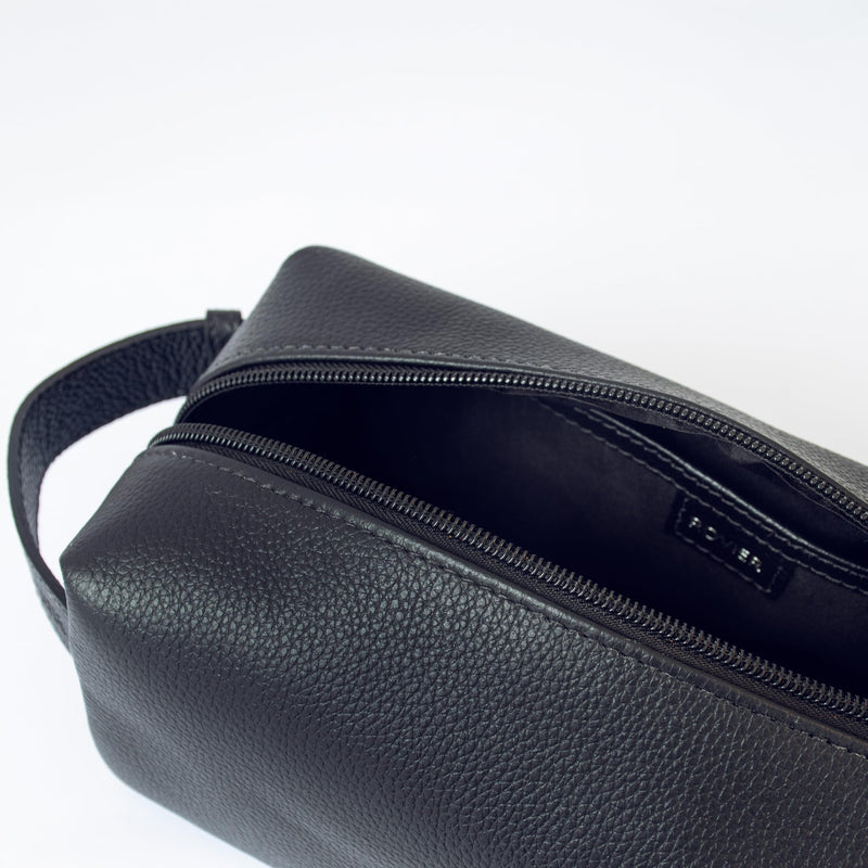 Leather Toiletry Bag for Men | Genuine Full-Grain Bovine Dopp Kit | OXFORD | Mens Travel Toiletry Bag | Shaving Kit for Men | Handcrafted in Bolivia | Onyx