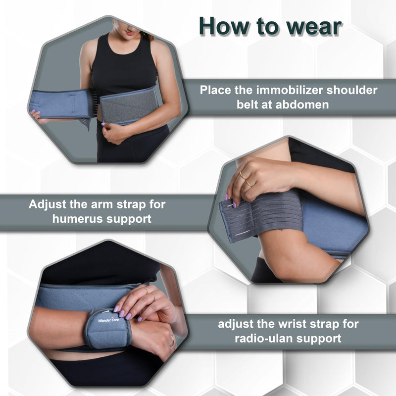 WC shoulder support brace arm slings shoulder immobilizer, youth shoulder brace- Shoulder stabilizer Compression Brace rotator cuff surgery sling, left-right arm sling-Size1 (27"-30") Size 1 (Pack of 1)