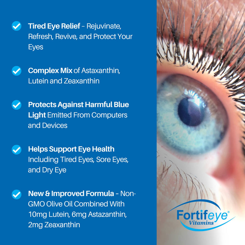 [Australia] - Fortifeye Focus Eye Care Supplement | Triple Carotenoid Including Astaxanthin, Lutein, and Zeaxanthin | 30 Softgel Capsules 30 Count (Pack of 1) 