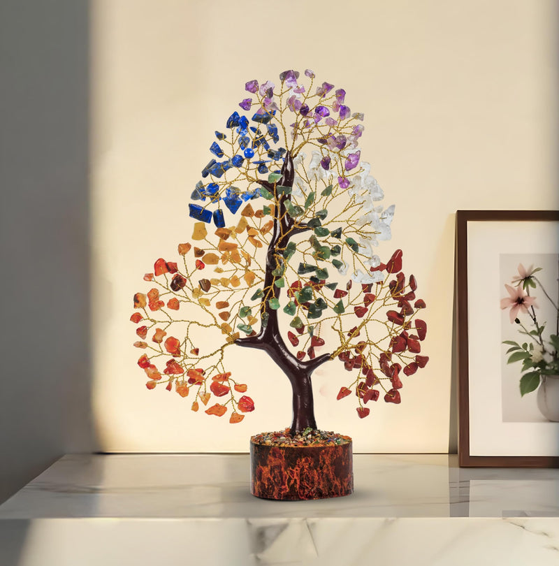 [Australia] - PYOR 7 Chakra Tree of Life, House Warming Gifts New Home, Birthday Gifts for Women, Healing Crystals, Money Tree, Home Office Decor, Office Desk Accessories, Crystals and Healing Stones A-7chakra Tree 