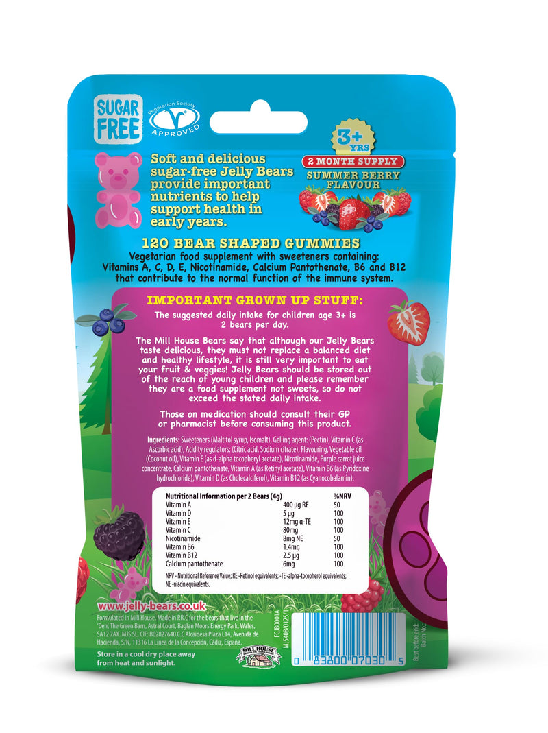 Multivitamins - 120 Gummies, 2 Month Supply - Summer Berry Flavour - Sugar Free Chewable Multivitamins for Kids 120 count (Pack of 1)