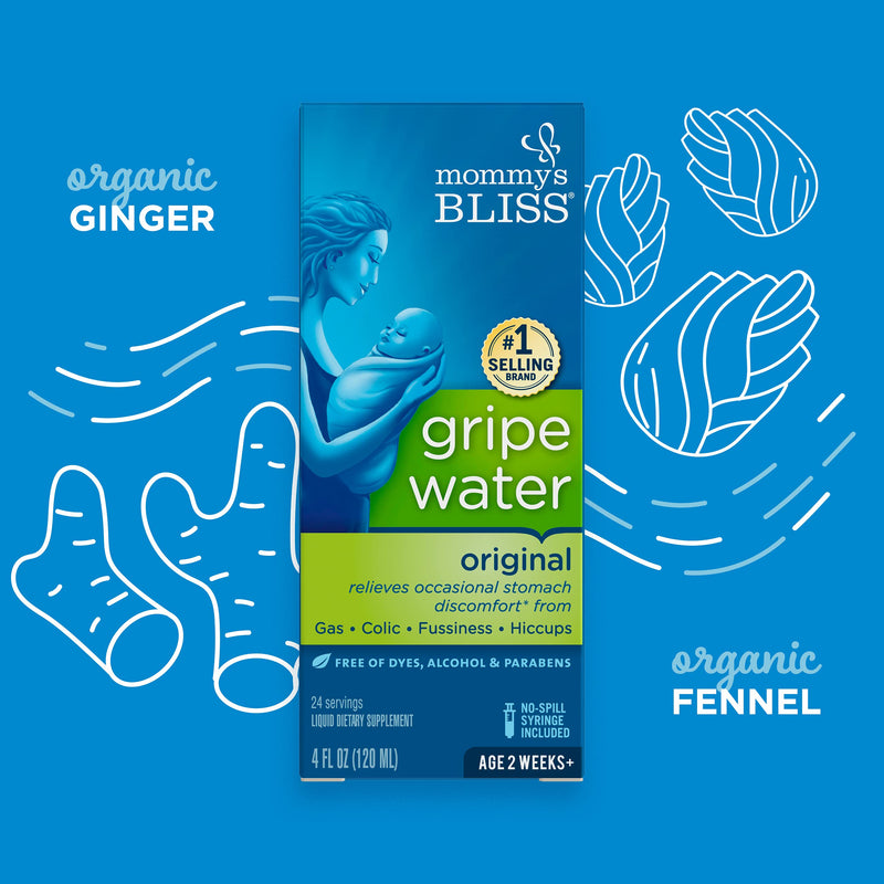 [Australia] - Mommy's Bliss Gripe Water Original, Infant Gas & Colic Relief, Gentle & Safe, 2 Weeks+, 4 Fl Oz (Pack of 1) 
