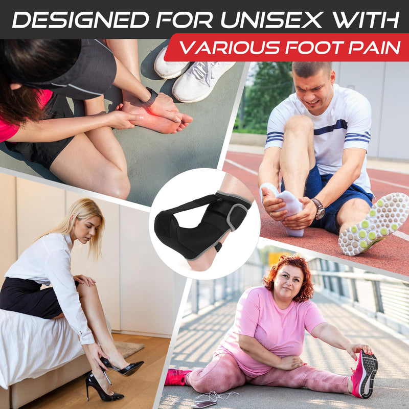 Plantar Fasciitis Night Splint Sock Soft Plantar Fasciitis Brace for Sleeping Achilles Tendonitis Foot Drop Heel Pain - Plantar Fasciitis Relief Night Splint for Women Men Black Medium