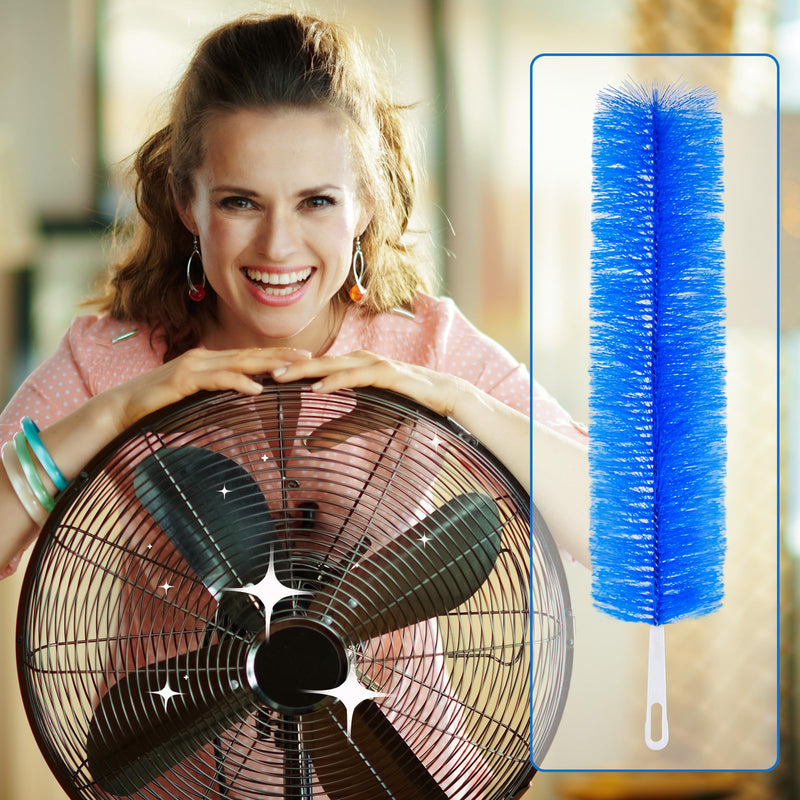 [Australia] - 2 Pcs Cobweb Duster Bendable Fan Duster Plastic Dust Cleaner Microfiber Head Washable Ceiling Brush Reusable Dirt Remover for Stand Fan Air Conditioning Home Car Vents Curtain Box Fan Shutters Internal Cleaning 