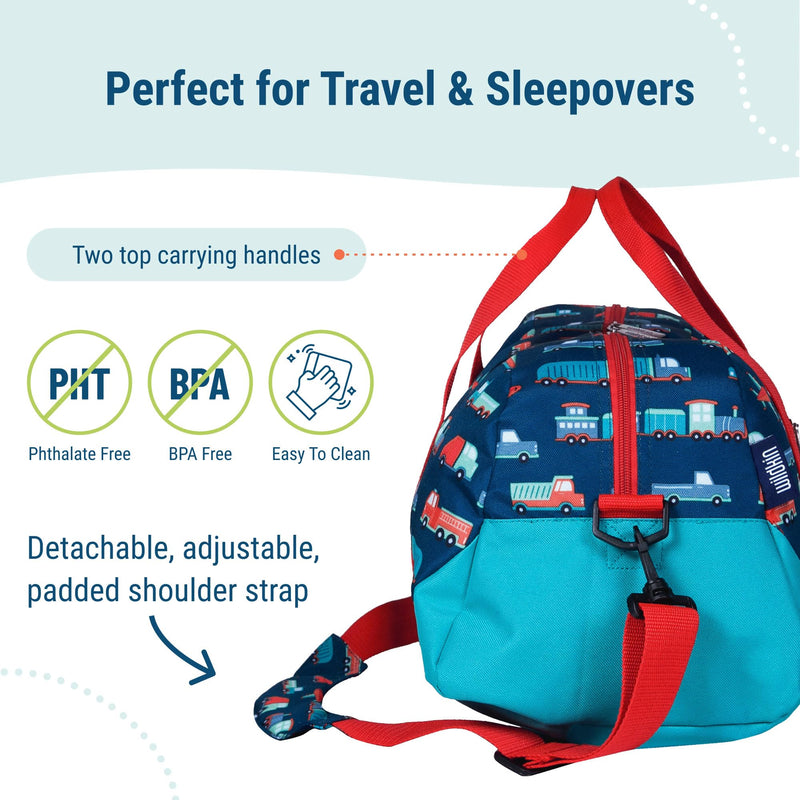Wildkin Overnighter Duffel Bag and Go Fish! Card Game Bundle: Dive into Fun - Playful Adventures Packed and Ready to Go (Transportation)