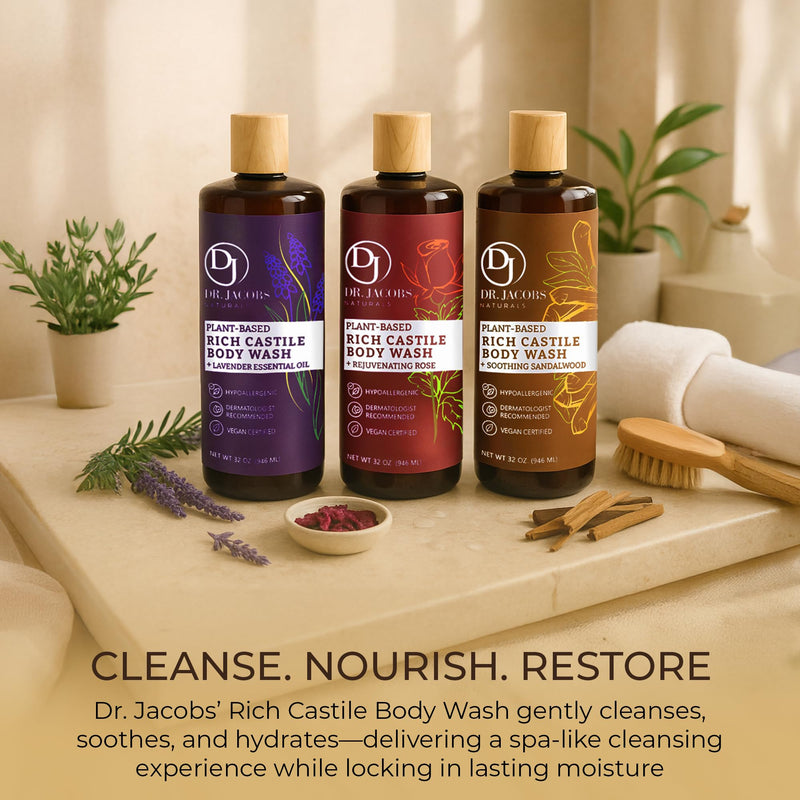 Dr. Jacobs Naturals Pure Castile Soap Liquid Body Wash, Sandalwood - Plant Based Soap Infused with Vitamin E and Aloe Vera to Moisturize Dry and Sensitive Skin - Made in The USA - 16 oz 16 Fl Oz (Pack of 1)