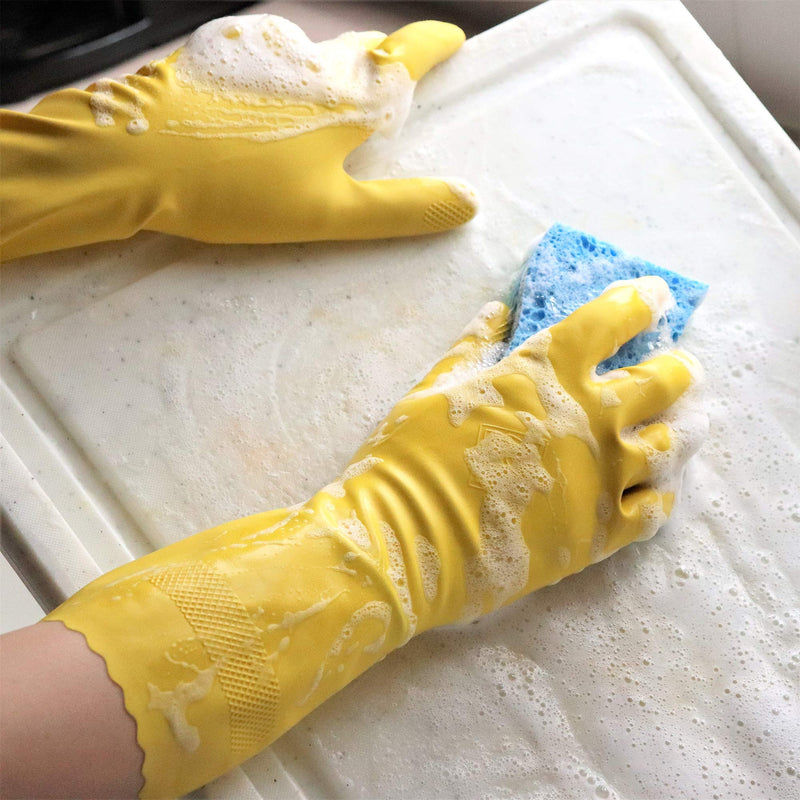 [Australia] - PLAYTEX HandSaver Rubber Gloves for Kitchen and Household Cleaning (3 Pairs) Large 