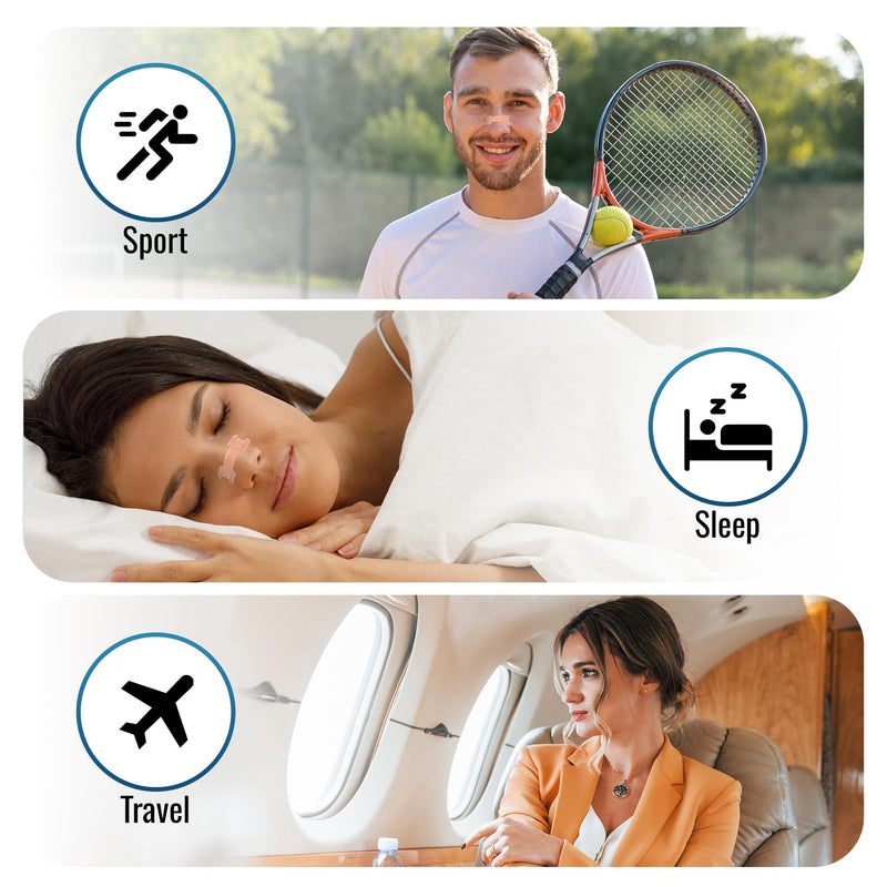 [Australia] - Nasal Strips for Snoring 50 Pieces, Nose Strips to Stop Snoring and Airflow Support, Nasal Congestion Anti Snoring Strips for Men Women, Nose Tape for Sports and Sleep (50) 