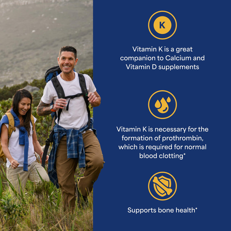 [Australia] - Puritan's Pride Premium Vitamin K 100mcg, Dietary Supplement for Bone, Joint, and Blood Clotting Health Support, 100 Day Supply, 100 Tablets 