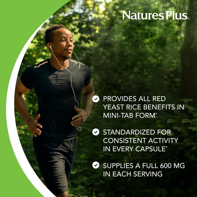 [Australia] - Natures Plus Herbal Actives Red Yeast Rice, Extended Release - 600mg, 120 Mini Tablets - Herbal Supplement, Cholesterol Support - Vegan, Vegetarian, Gluten-Free - 60 Servings 120 Count (Pack of 1) 
