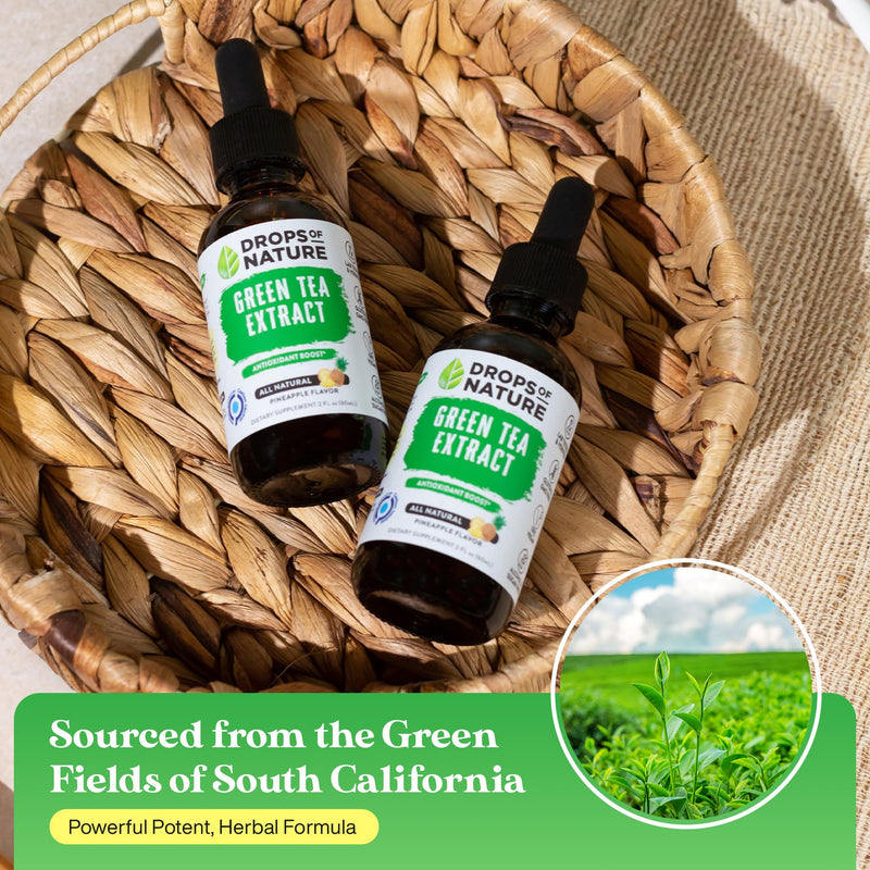 [Australia] - Green Tea Extract - 1000mg - 50% EGCG - Green Tea Liquid Drops, 4x more Powerful than Pills & Capsules - 2oz. Antioxidant & Immune Supplement - Vegan Skin & Heart Support + Brain Health & Memory Boost 