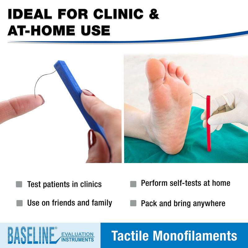 [Australia] - Baseline Tactile Monofilament Sensory Perception Evaluation Tool 6-Piece Set, Clinical Level Screening Test for Hands, Feet, (2.83, 3.61, 4.31, 4.56, 5.07, 6.65 gram) Foot (6 Piece Set) 
