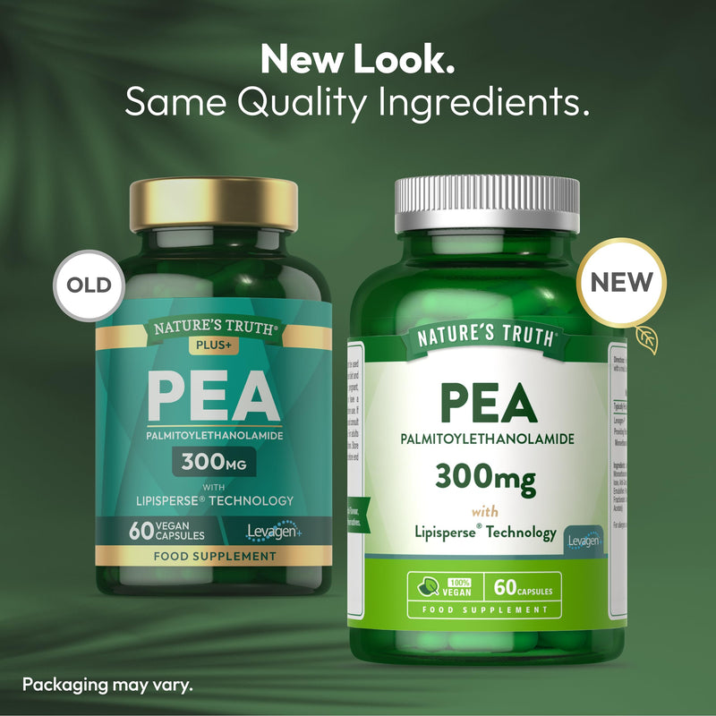 Palmitoylethanolamide Pea Supplement | Levagen Plus Pea 300mg | 60 Vegan Capsules | Nature's Truth