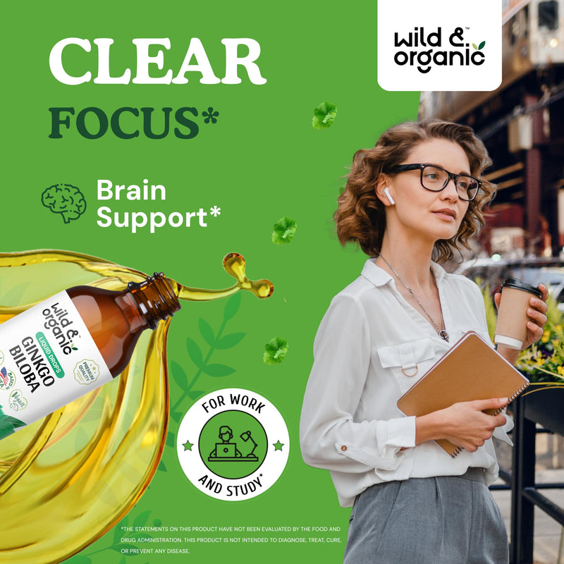 [Australia] - Ginkgo Biloba Liquid Drops - Clear Brain Supplement w/Ginkgo Biloba Organic - Ginkgo Biloba Liquid Extract for Brain Health Support - Vegan Ginkgo Biloba Supplements - 4 fl oz 4 Fl Oz (Pack of 1) 