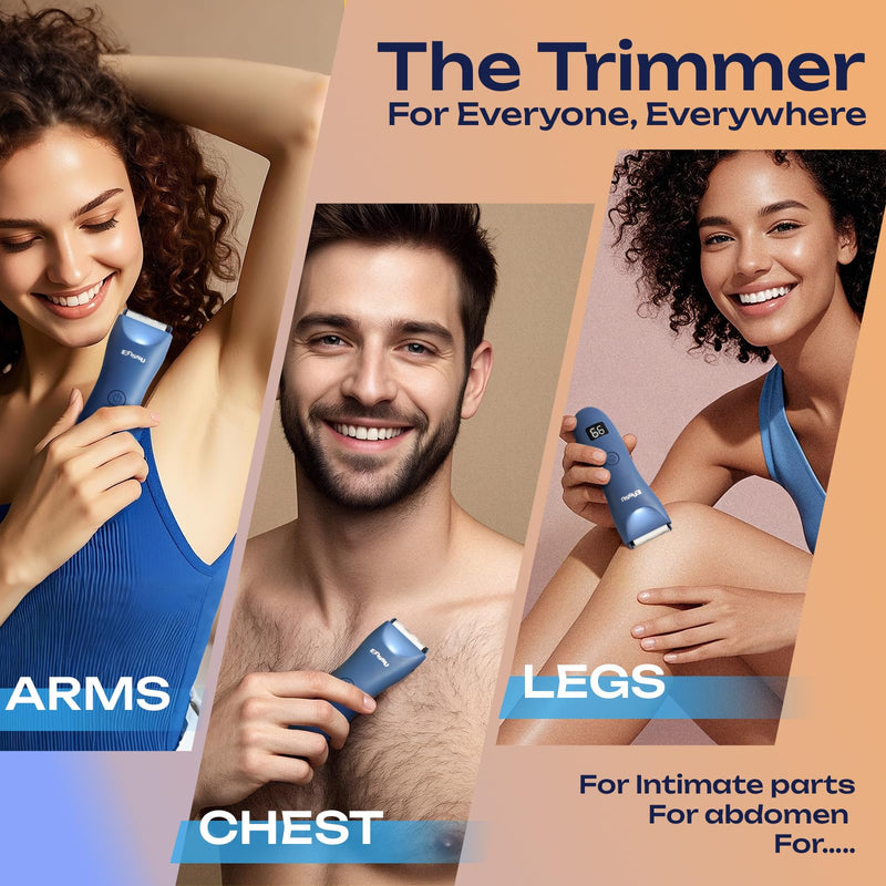 [Australia] - Men’s Body & Groin Hair Trimmer | Skin-Safe Electric Shaver with LED Display, USB Charging Base, Waterproof Design, Adjustable Guards for Chest, Pubic, Armpits & Below-The-Belt Grooming 