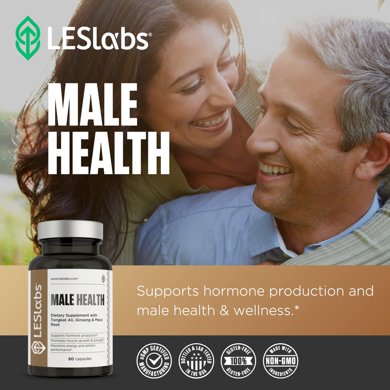 [Australia] - LES Labs Male Health – Enhance Hormone Production, Strength & Vitality, Drive & Endurance – Tongkat Ali, Ginseng, Maca & Boron – Non-GMO Supplement – 60 Capsules 