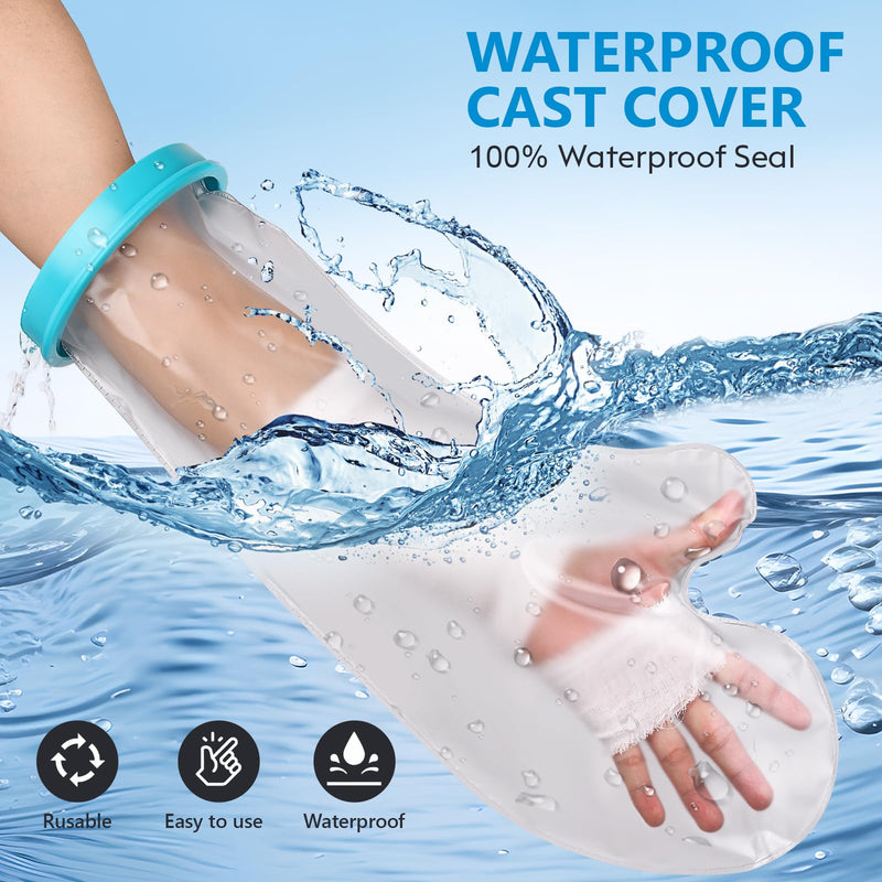 100% Waterproof Cast Covers for Shower Arm, Adult Reusable Arm Cast Cover Protector for Shower Bath for Wound Arm, Hands, Wrists, Elbow, Finger [2024 New Upgraded]