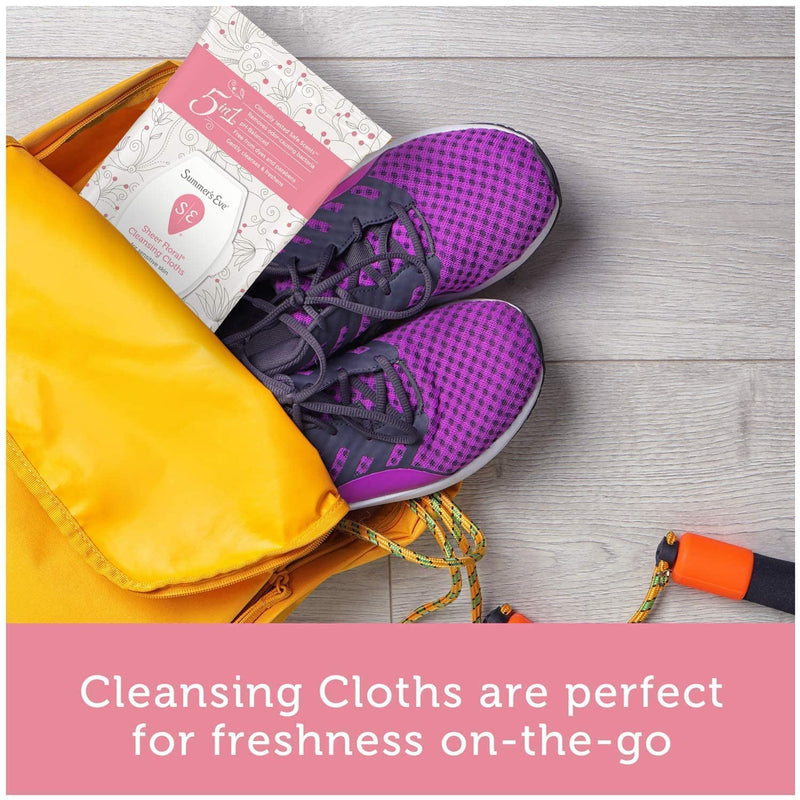 [Australia] - Summer's Eve Cleansing Cloths | Sheer Floral |32 Count | Pack of 4 | pH-Balanced, Dermatologist & Gynecologist Tested 