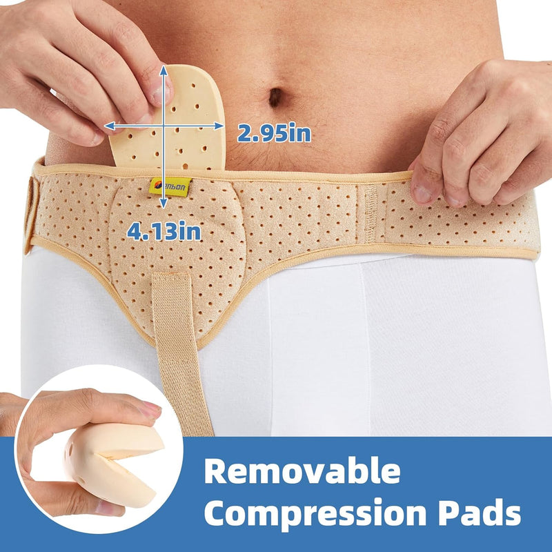 [Australia] - ORTONYX Inguinal Groin Hernia Truss Support Belt - Right Beige 