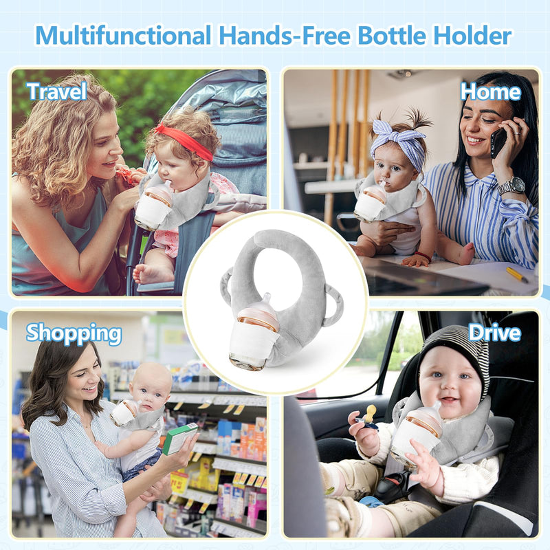 Bottle Holder for Baby Self Feeding, Baby Bottle Holder Hands Free, Portable Baby Bottle Holder, Bottle Propper for Baby, Adjustable Breastfeeding Pillows Support for Newborns, Twin Baby Essentials