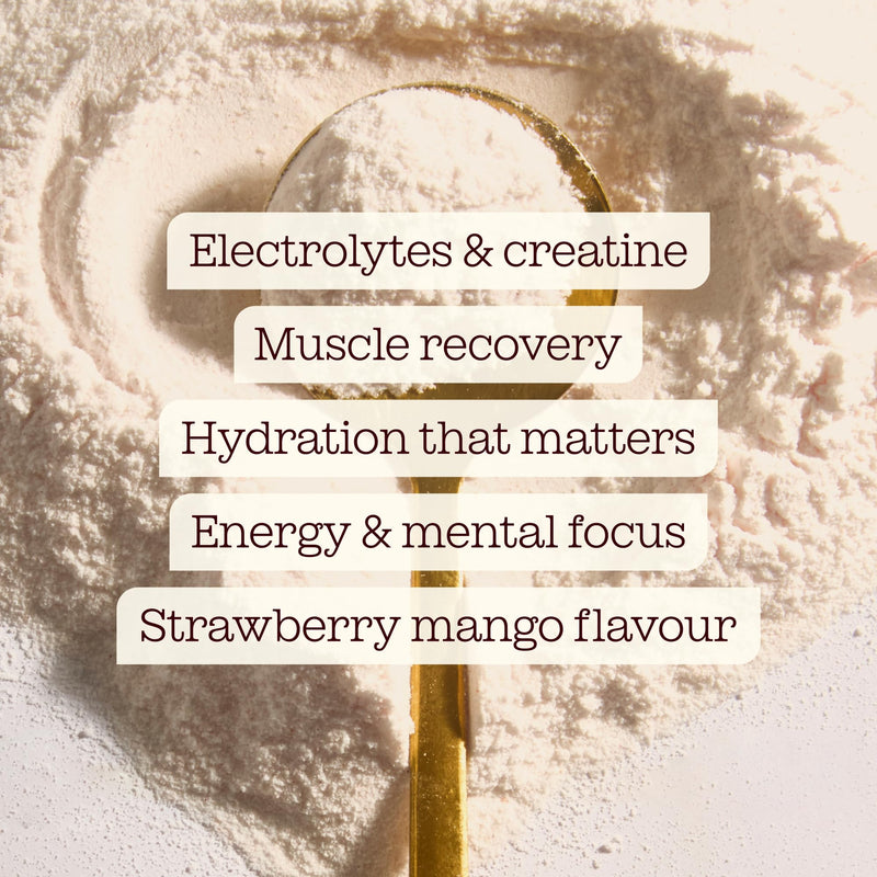 HydraCreatine™ Creatine Monohydrate & Electrolytes Powder | Hydrate, Performance & Strength All in 1 with Magnesium, Vitamin C, Biotin & Coconut Water | Strawberry Mango Flavoured | Free Soul