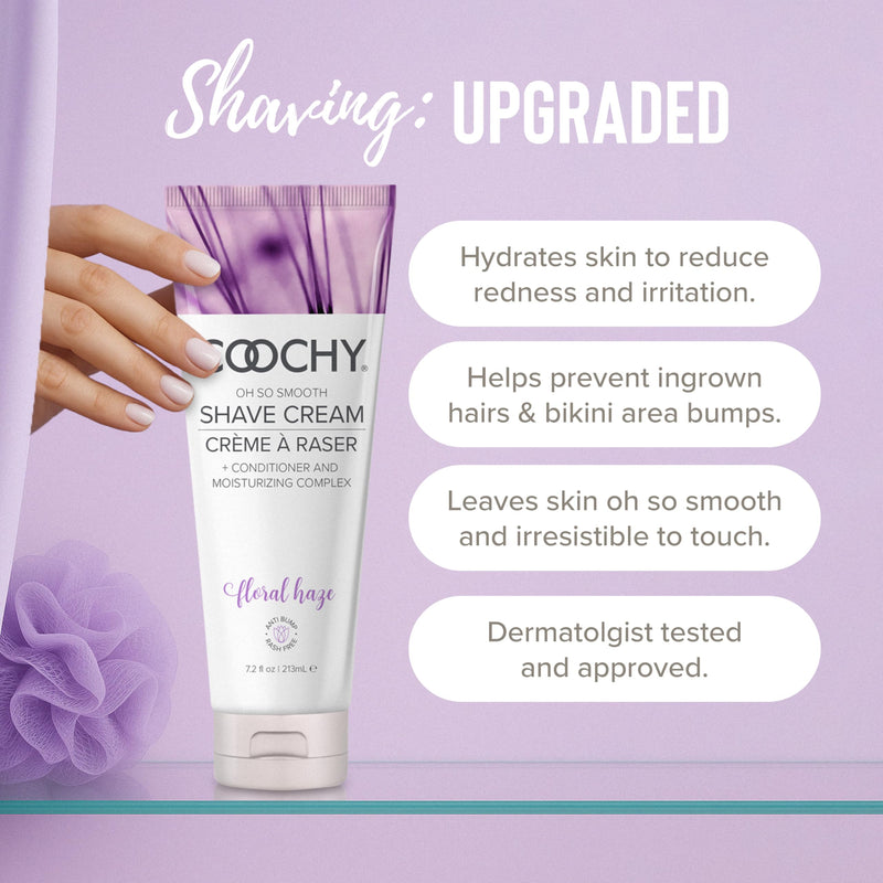 [Australia] - Coochy Shave Cream - Moisturizing Shave Lotion - Gentle Intimate Shaving Cream - For Bikini Area, Underarms, Legs & More - Rash-Free, Hydrating Formula - Floral Haze, 3.4 oz 3.4 Fl Oz (Pack of 1) 