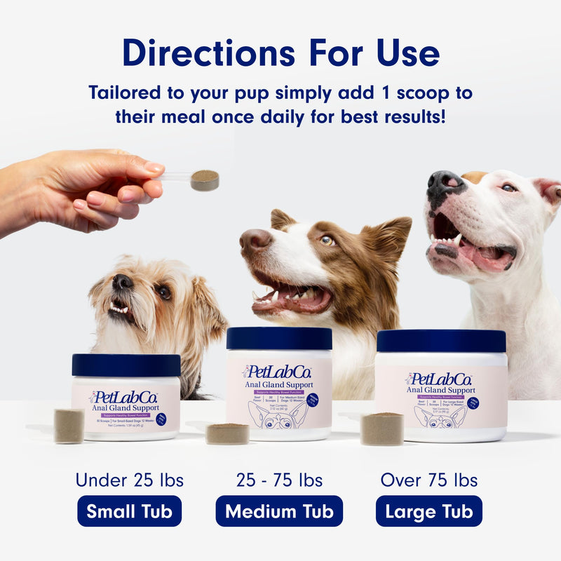 PetLab Co. Anal Gland Support Tailored Powder – Supports Anal Gland Health and Optimizes Stool Consistency - Easy to Use - Helps Target Scooting & Fishy Rears – for Medium Dogs - PawsPlanet Australia