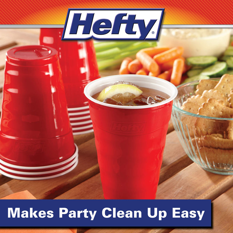 [Australia] - Hefty Party On Disposable Plastic Cups, Red, 18 Ounce, 50 Count 50 Count (Pack of 1) 