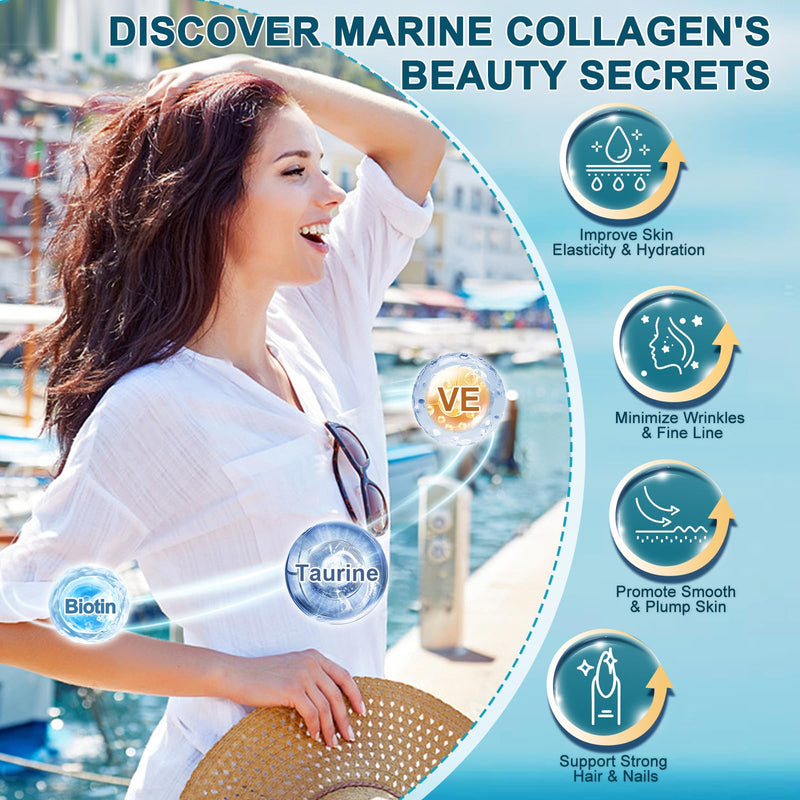 DRFOSTER Marine Collagen Peptides Powder, Multi Types I & III, 35 Servings | Wild-Caught Fish Hydrolyzed Collagen with MSM, Hyaluronic Acid and Vitamin C for Skin, Hair, Nails and Joints