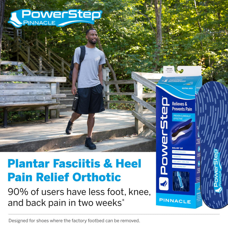 [Australia] - PowerStep Pinnacle Insoles - Orthotics for Plantar Fasciitis Relief ‚Äì Made in USA Orthotic Insoles for Arch Support with Moderate Pronation - #1 Podiatrist Recommended (M 6-6.5 W 8-8.5) Men's Size 6-6.5 / Women's Size 8-8.5 Blue 