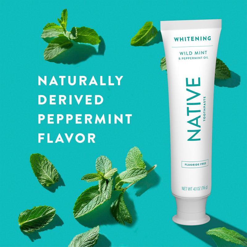 [Australia] - Native Whitening Wild Mint & Peppermint Oil Fluoride Free Toothpaste, 4.1 oz Pack of 3 