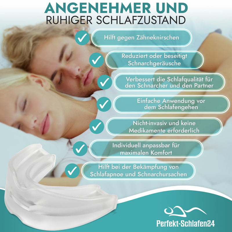 [Australia] - Premium bite splint against bruxism - snoring splint against snoring - anti-snoring mouthpiece - BPA & latex free - mouthpiece with storage box - dental splint, protects tooth enamel (Soft1) Soft 